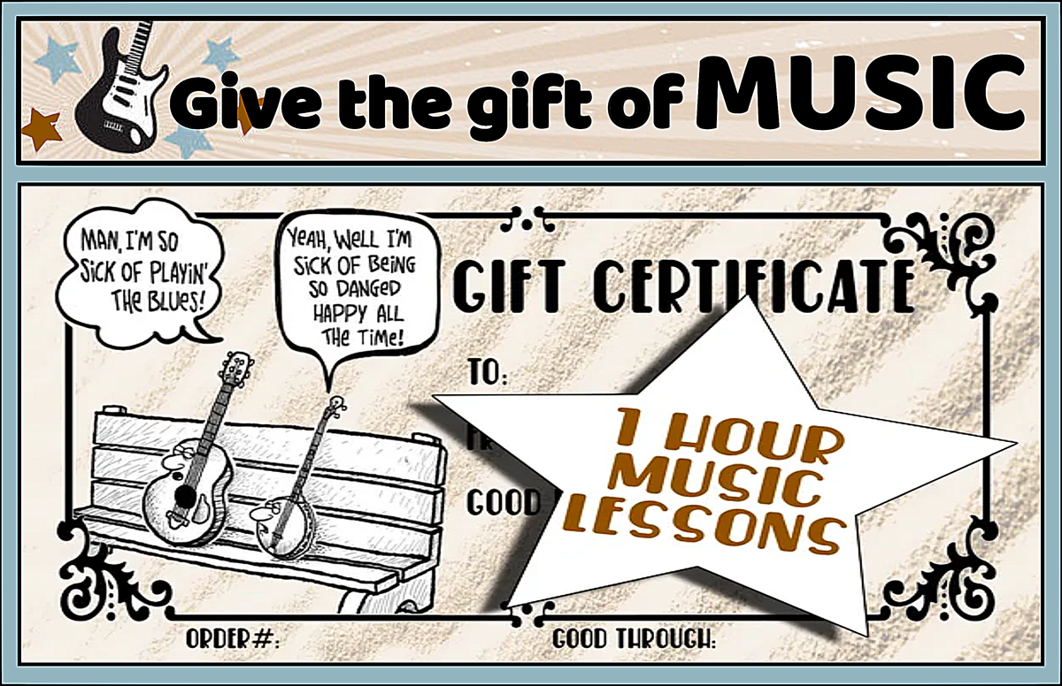 $50 - Gift Certificate for 1hr Music Lessons