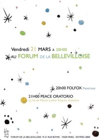 Peace Oratorio / L'Oratorio de la Paix + Première partie Folfox