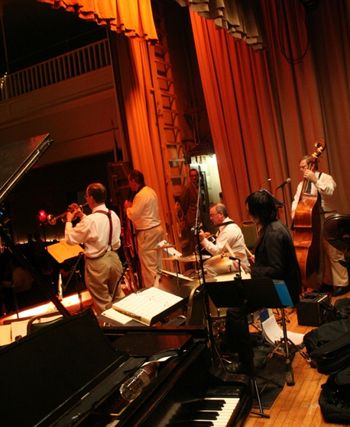 From the rear, with Wally Hersom looking on - that's Josh Colazzo on drums, graciously helping us out.

