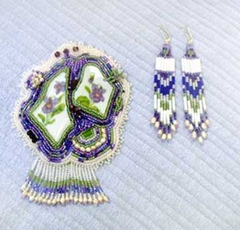 BROOCH - Bavarian China Shards & Earrings

