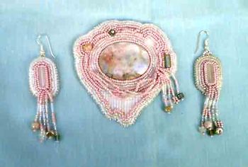 Pink MultiColor Stone Cab & ER
