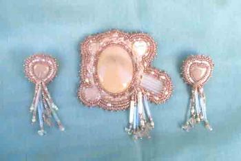 Rose Quartz Beaded Brooch

