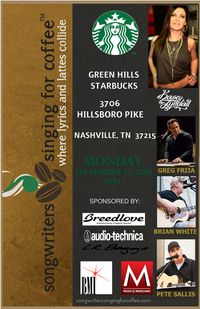 Songwriters Singing For Coffee w/KASEY TYNDALL, BRIAN WHITE & PETE SALLIS
