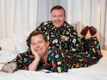 Our pyjama magazine cover shot with Darcy Kaser.  PJ Party at the Fairmont Jasper Park Lodge April 8, 2016
