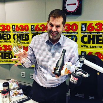 Drinking bubbles and talking shopping on Ryan Jespersen's talk show November 27, 2015
