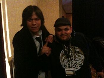 emcee one and actor chaske spencer...wolf pack!
