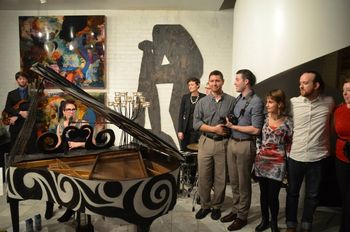 The "Tsunami of Love" Team revisited. From left to right: Trent Wagner, MLR, Kathleen Majdali, A. Celeste Carolin, Daniel Heintz, Thomas Peyton Heintz-Strawn, III, Maryam H. Brown, Aaron Brown, Sarah French.
