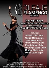 Oleaje Flamenco presents Pop-Up Tablao, an evening of Flamenco improvisation featuring Alfonso Cid