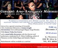 Gurumbé: Afro-Andalusian Memories (Screening and flamenco performance)