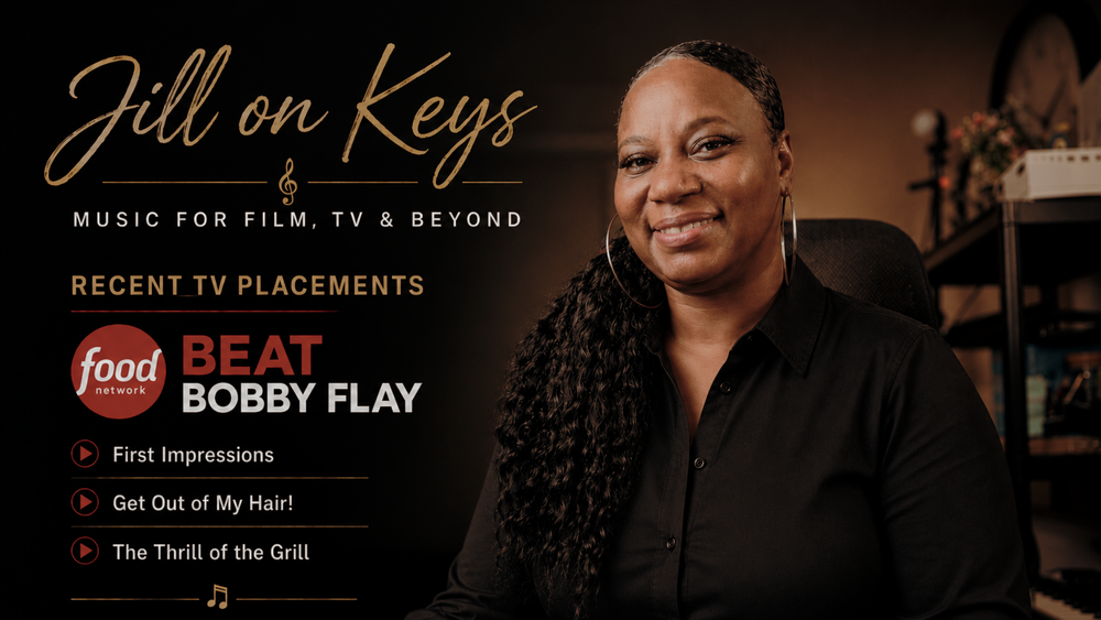 Jill on Keys composer and songwriter for Film and television with music featured on Beat Bobby Flay. 