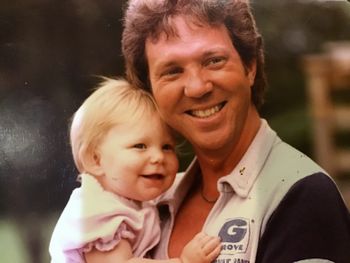 Just off the road, from Florida, with Erin, 1984.
