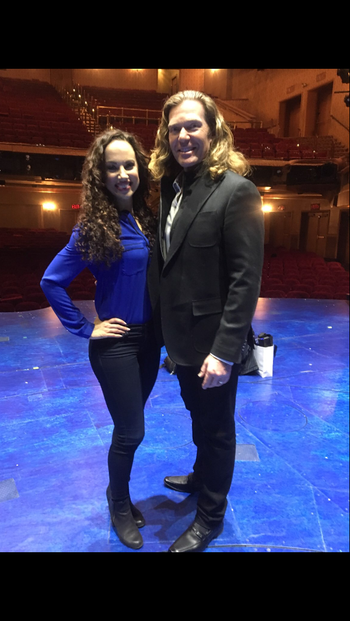 With Nina Lafarga on stage after Frozen on Broadway!

