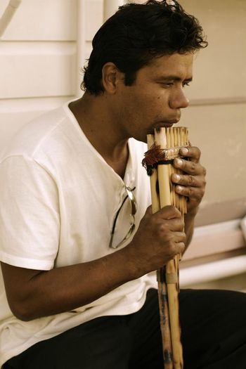 Pan Flute recorded in the carport
