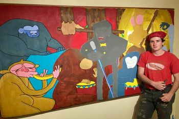 John painting new mural in drum room
