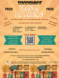 MUSIC FUTURES Summer Program (for young people 14 yrs & up) 