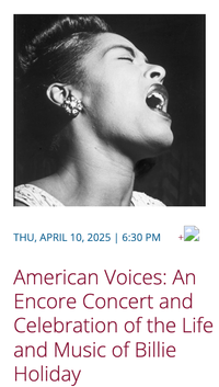 American Voices: An Encore Concert and Celebration of the Life and Music of Billie Holiday