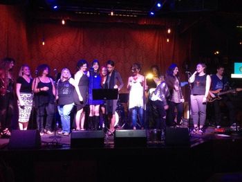 Saint Rocke in Redondo Beach Jamila sings with fellow chicks at the Chick Singers LA event.
