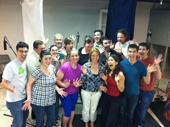 The Dragon King choir, May 2012 after 4 hours of rehearsing and reocrding--success and much silliness
