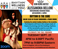 Rhythm is the Cure Online Class in Italian Tambourine & Frame Drums with Alessandra Belloni