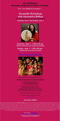 Tarantella Workshops with Alessandra Belloni!