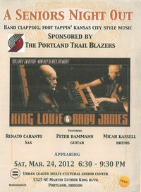 "Seniors' Night Out", featuring King Louie & Baby James, sponsored by the Portland Trailblazers!