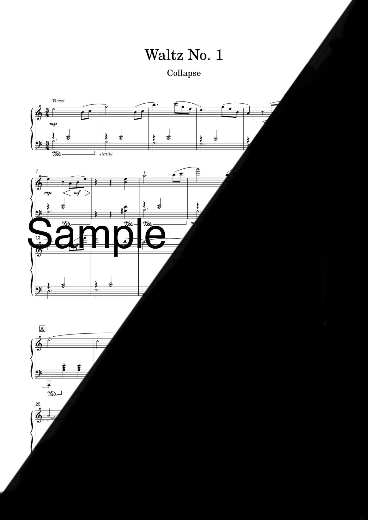 Waltz No. 1, Collapse (Album Version) - Digital Sheet Music