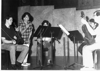 Quartet rehearsal at Princeton U. with coach,  Ariana Bronne (professor, Manhattan School of Music)
