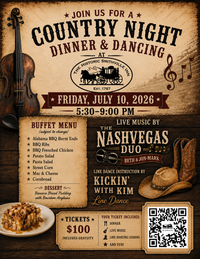 Smithville Inn presents country dinner and dancing