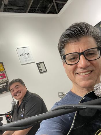 Making music with friend and retired NASA executive Pat Pilola
