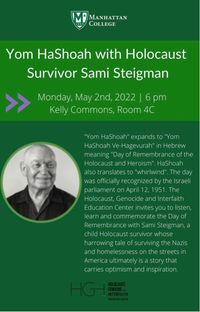 Yom Hashoah with Survior Sami Steigmann