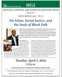 Zain Abdullah presenting "On Islam, Social Justice, and the Soul of Black folk"