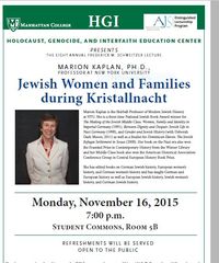 JEWISH WOMEN AND FAMILIES DURING KRISTALLNACHT