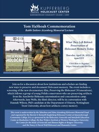 "What They Left Behind: Preservation of Holocaust Memory Today"