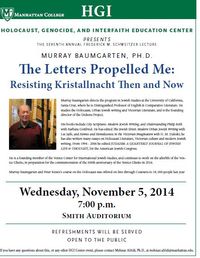 The Letters Propelled Me: Resisiting Kristallnacht Then and Now" by Murray Baumgarten