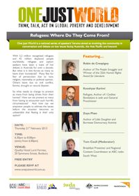 One Just World forum Bunbury, WA: Refugees - where do they come from?