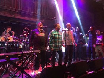 Black Ivory and Saving Coco during sound check at the Jazz Cafe in London 2019.
