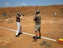 Shooting at the range.
