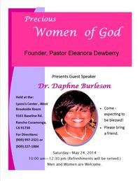 Precious Women of God Ministry presents Dr. Daphne Burleson