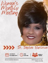 Dr. Daphne Burleson is the guest speaker for BCM's Monthly Women's Fellowship