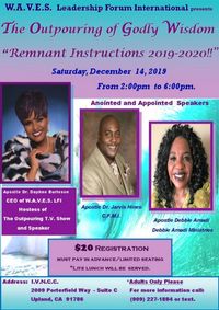 The Outpouring of Wisdom (Remant Instructions 2019-2020)