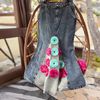 FLOWER DENIM SKIRT (MEDIUM)