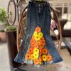 FLOWER  DENIM SKIRT (SMALL)  