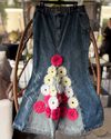 FLOWER DENIM SKIRT (LARGE)