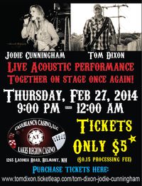 Tom Dixon & Jodie Cunningham LIVE at The Lakes Region Casino (Acoustic Performance)
