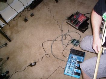 studio late 2014 using the sp 555 with boss me 50 and telecaster
