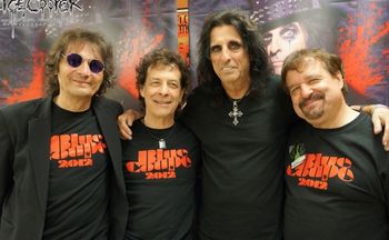 Alice Cooper and Blue Coupe
