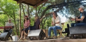 Luckenbach, Texas. May 3. With Walt & Tina Wilkins & Bill Small. Photo by Anne-Lise Fredriksen.
