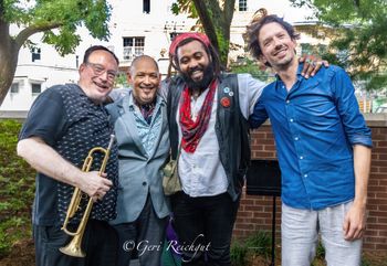 At the Louis Armstrong House Museum garden. Photo by Geri Reichgut
