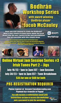 Online Virtual Jam Session Series #3 - Irish Tunes Part 2 - Jigs/Slipjigs