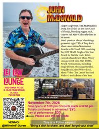 John McDonald debuts the Lei Low Lounge House Concert Venue in El Cajon, CA!